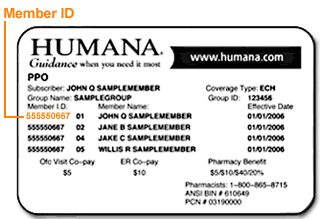 Humana id cards cognizant bcd